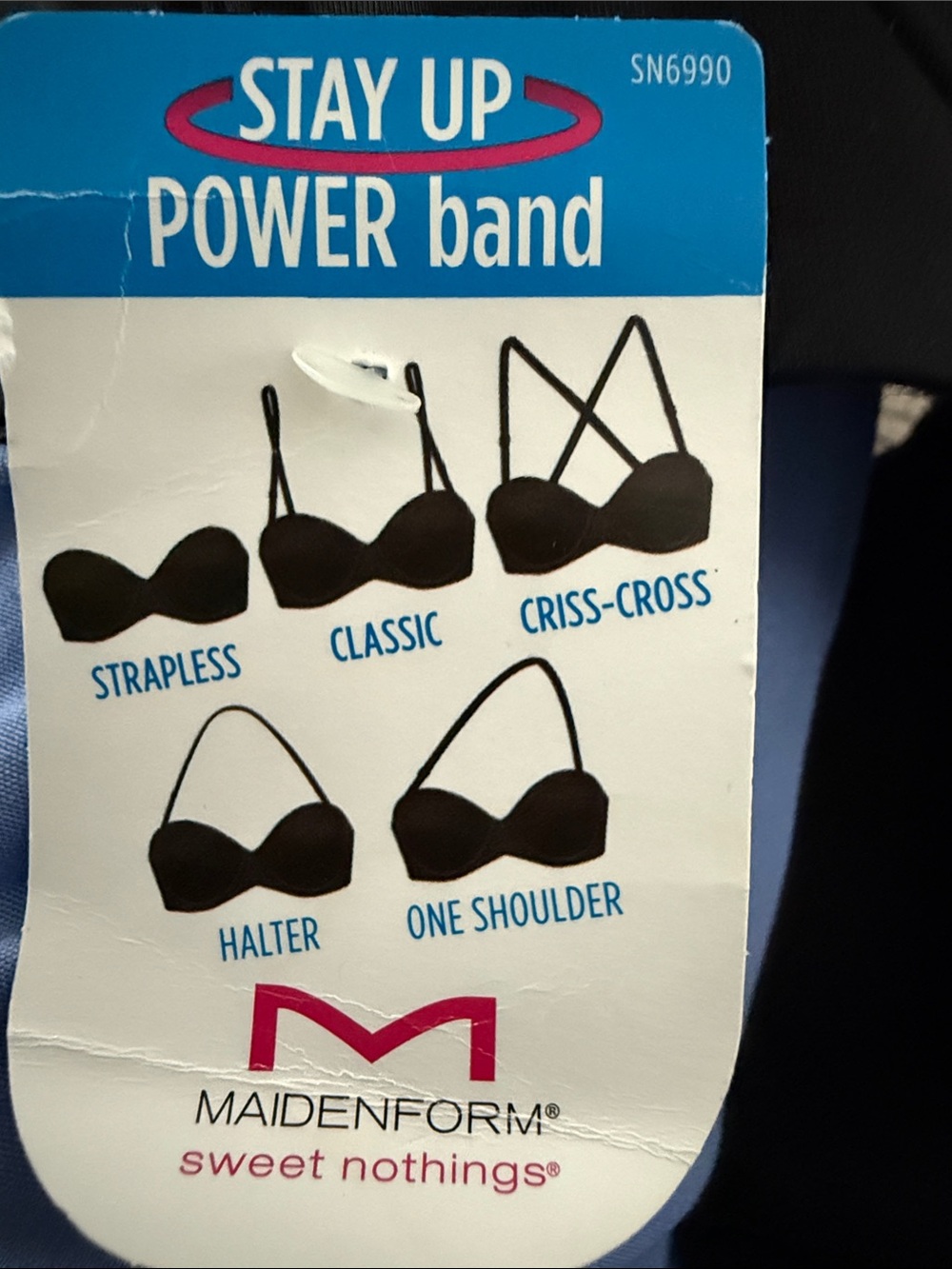 Maidenform Stay Up Power Band Black Underwire Bra 5 Way Straps - Picture 4 of 4